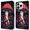 For iPhone 16 Pro Leather Case Pattern Printing Wallet Stand Flip Phone Cover