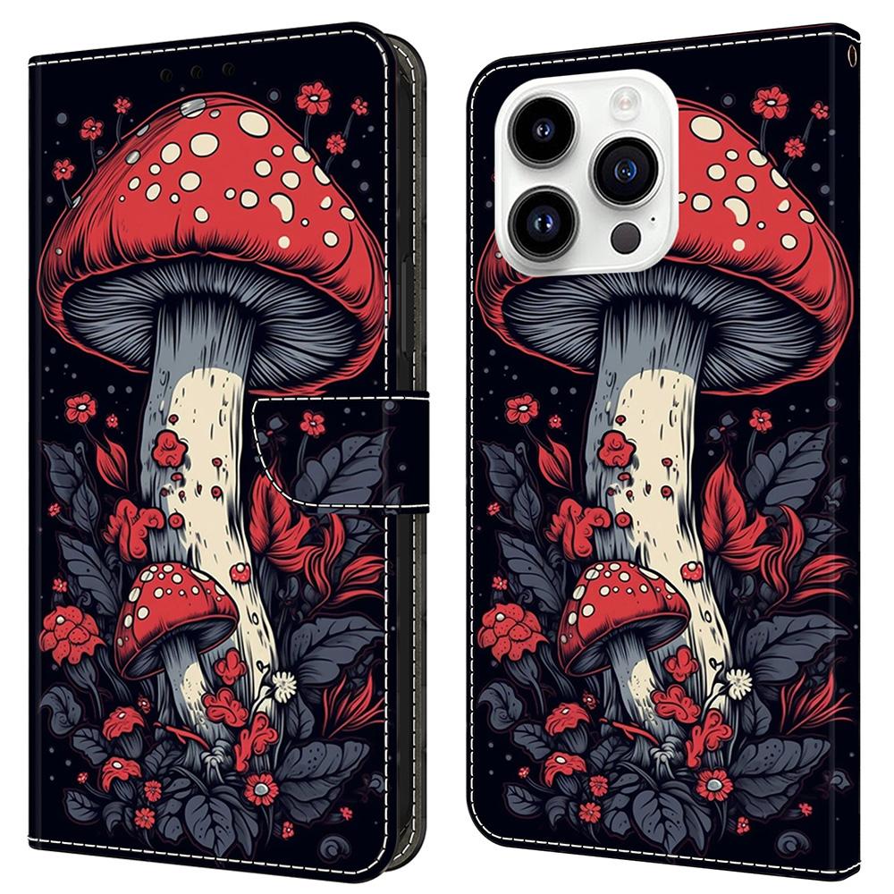 For iPhone 16 Pro Leather Case Pattern Printing Wallet Stand Flip Phone Cover