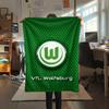 1 szt. Koc flanelowy z nadrukiem VfL Wolfsburg, Wysokiej jakości, Wygodny na wszystkie pory roku, Wystrój domu, Ciepło i komfort, Idealny na prezenty świąteczne101
