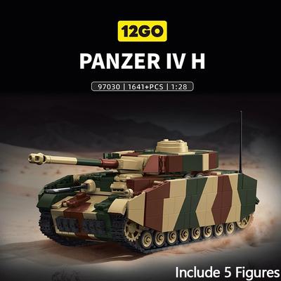 DIY MOC Military Army Main Panzer IV H Heavy Tank Battle Soldier Building Blocks Bricks Set For Children Boys Gifts