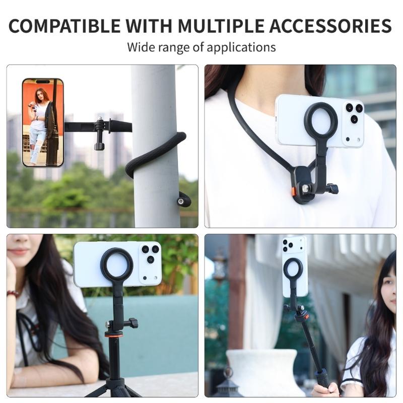 360 Degree Adjustable Magnetic Mount For Phone 12 17 Series With Interfaces and Cold Shoe Camera Accessory