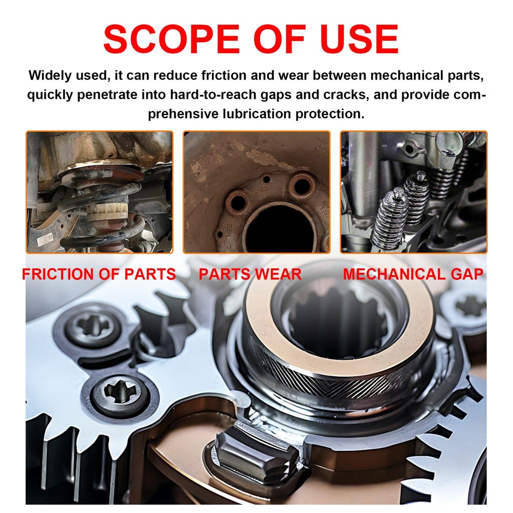 Car Lubrication Spray, Grease Lubrication Spray, Multi-functional Lubricant Spray Lock Core Door Hinge Removal Spray,100ML