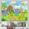 Cartoon Dinosaur Tapestry for Boys Kids Bedroom, Cute Animal Dinosaur Art Tapestries Wall Hanging for School Classroom Anime