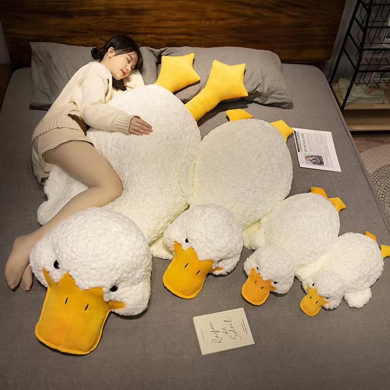 Hot 55/70/120cm Happy Duck Plush Toy Soft Duck Pillow Sofa Cushion Cute Duck Children Girlfriend Birthday Gifts Plush Toys