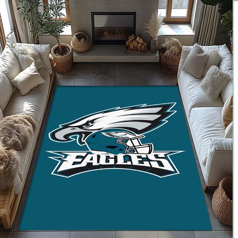 Philadelphia Eagles Tappeto in Velluto di Cristallo Morbido Anti?Tappetino Antiscivolo Comodo per Casa Soggiorno Camera da Letto Tappeto Decorativo