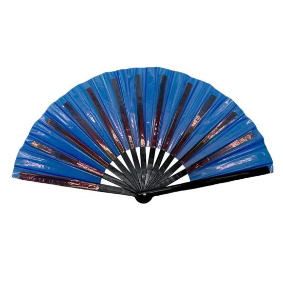 Yousheng Colorful Kung Fu Fan Holographic Foldable PVC Fan Ergonomic Handle Smooth Opening Closing Performance Fan Folk Craft Fan