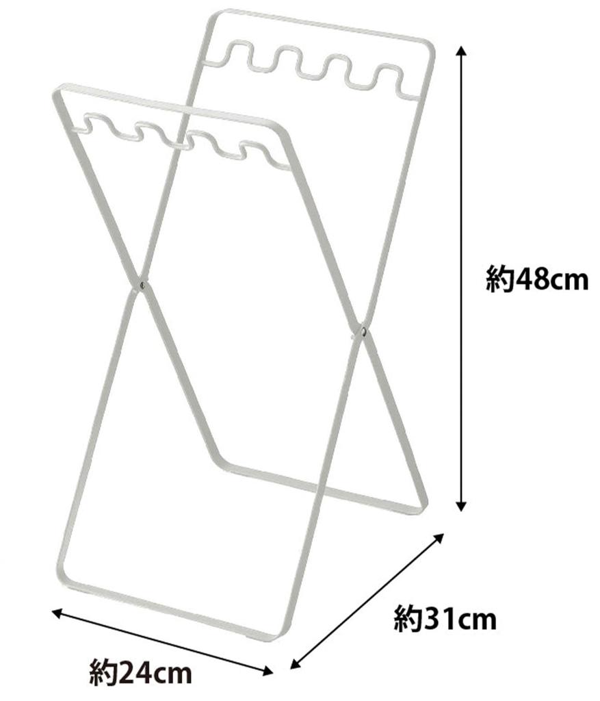 Yamazaki Plastic Bag Stand, White, Approx. W24 x D31 x H48cm, Tower 6340