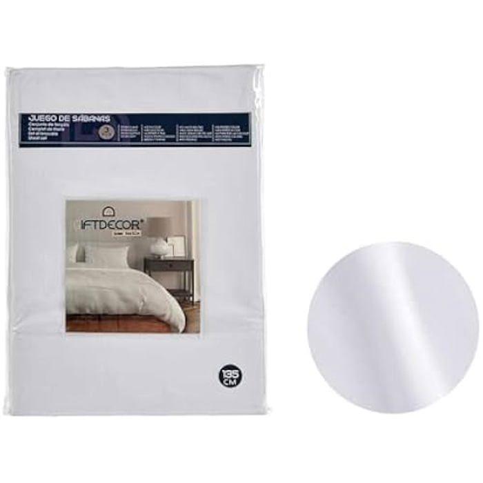 Parure de lit Blanche pour lit de 135 cm - Gift Decor - 3 pièces