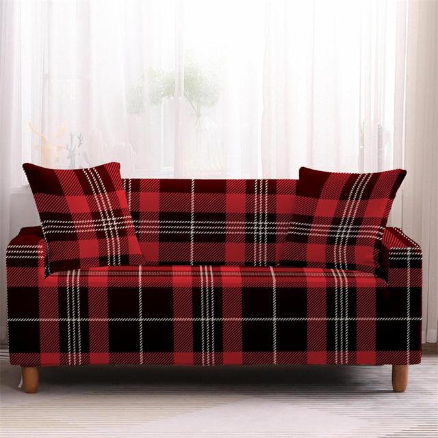 Striped Plaid Printed Couch Cover Sofa Cover For Living Room Elastic L -Shape Anti -Fouling Slipcovers Pets Chaselong Protector
