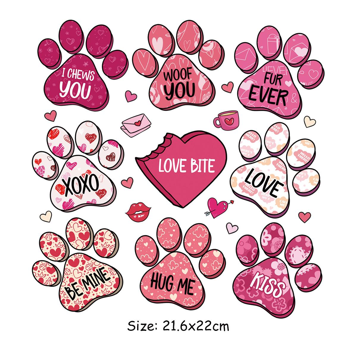 

Мужские и женские термоклеящиеся нашивки на одежду, нашивки с изображением лапы Валентина, сердца, термопрессованные толстовки, топы, сделай сам, A-Level, моющийся винил