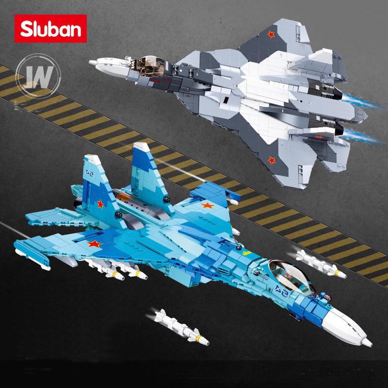 High-Standard 1040Pcs High-Standard Sluban 0985 Army-Inspired Product-Series Superior-Grade Figurinehter-Jet High-Standard Assembled Construction