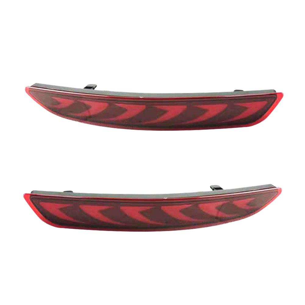 1 Pair Rear Reflector Car LED Rear Bumper Brake Light Dynamic Turn Signal Light For Mazda 3 Mazda3 Axela