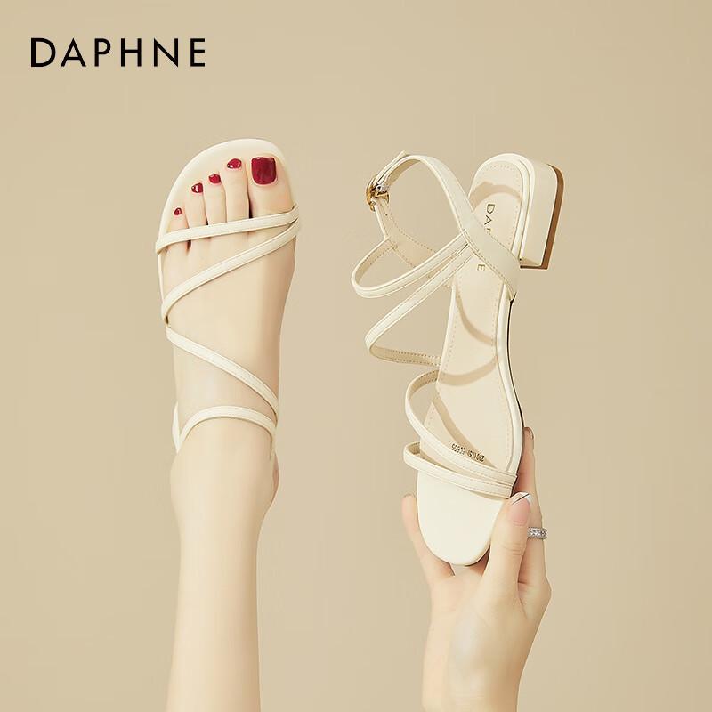 DAPHNE Women s Fairy Style Low Heel Roman Sandals 37
