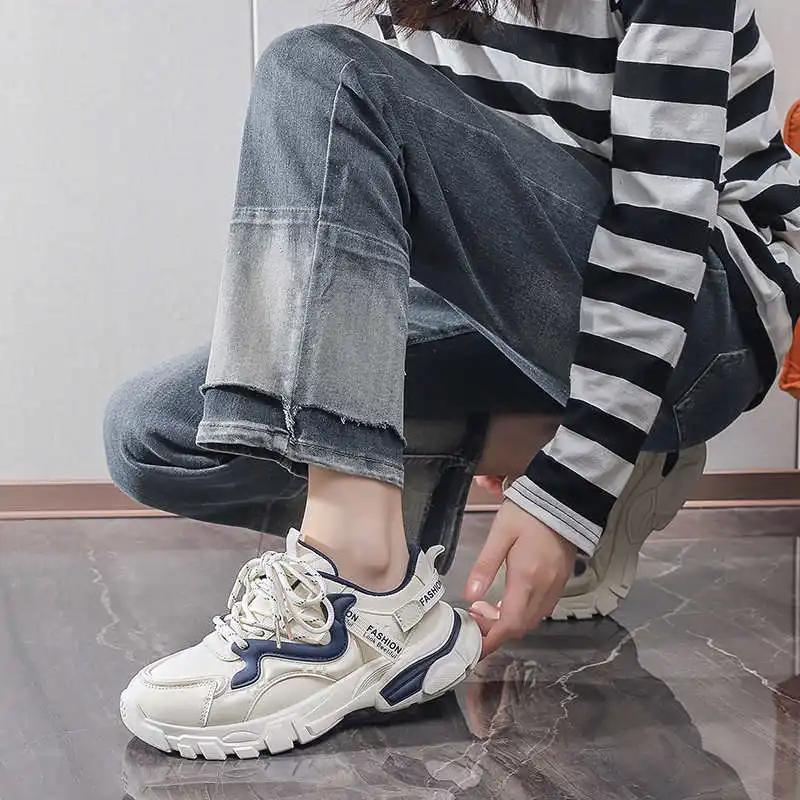 Fashion Legitimate Leather 37 Pink Sneakers Woman Luxury Brand Shoes For Women Women's Tennis Boot Sport Snekaers Athletic Training