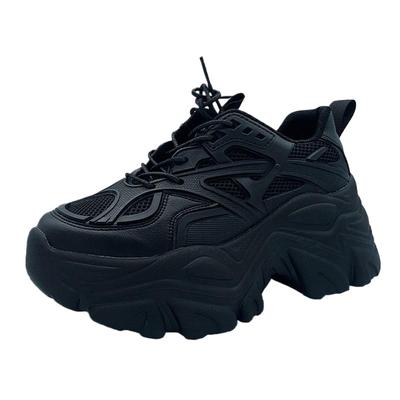 7cm Grube Trampki na Platformie Damskie Buty na Koturnie Codzienne Oddychające Buty Letnie Damska Moda Wiosenne Trampki