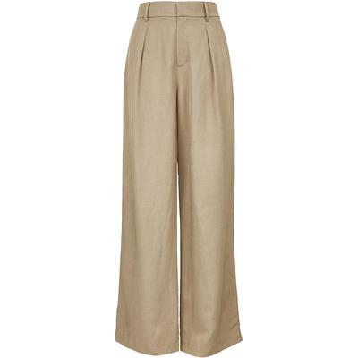 Women's Linen Blend Straight Leg Casual Pants