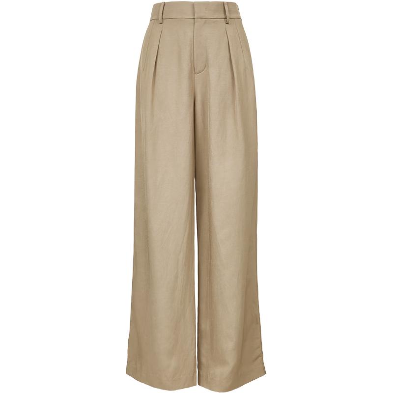 VEROMODA Women's Linen Blend Straight Leg Casual Pants