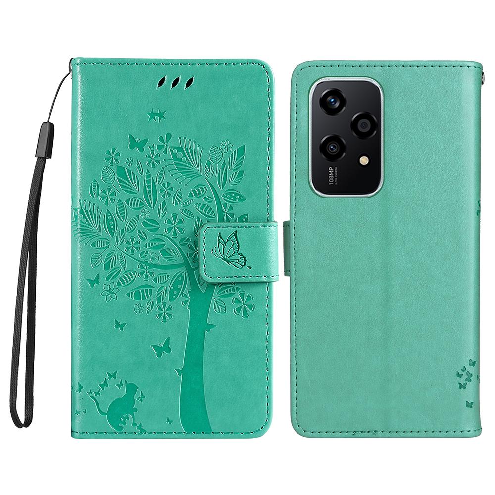 For Honor 200 Lite Phone Case with Stand Cat Tree Pattern Leather Wallet Mobile Cover