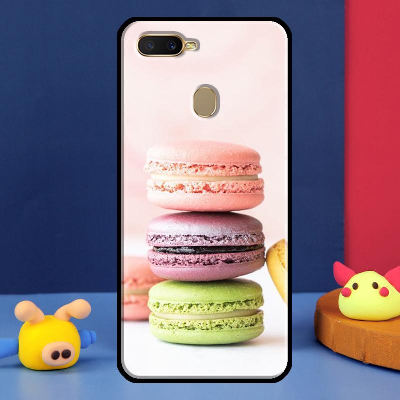 Macarons Cake Dessert Case For Oppo A98 A78 A58 A15 A16 A17 A5 A9 A91 A52 A72 A76 A96 A74 A94 A54 S A57 A77 Cover
