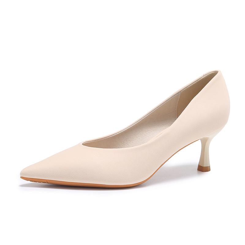 Women's Low Heels Pumps Comfortable Closed Toe Pointed Toe Kitten Heels for Women Slip on Stiletto Pumps Work Office Business Wedding Dress Shoes
