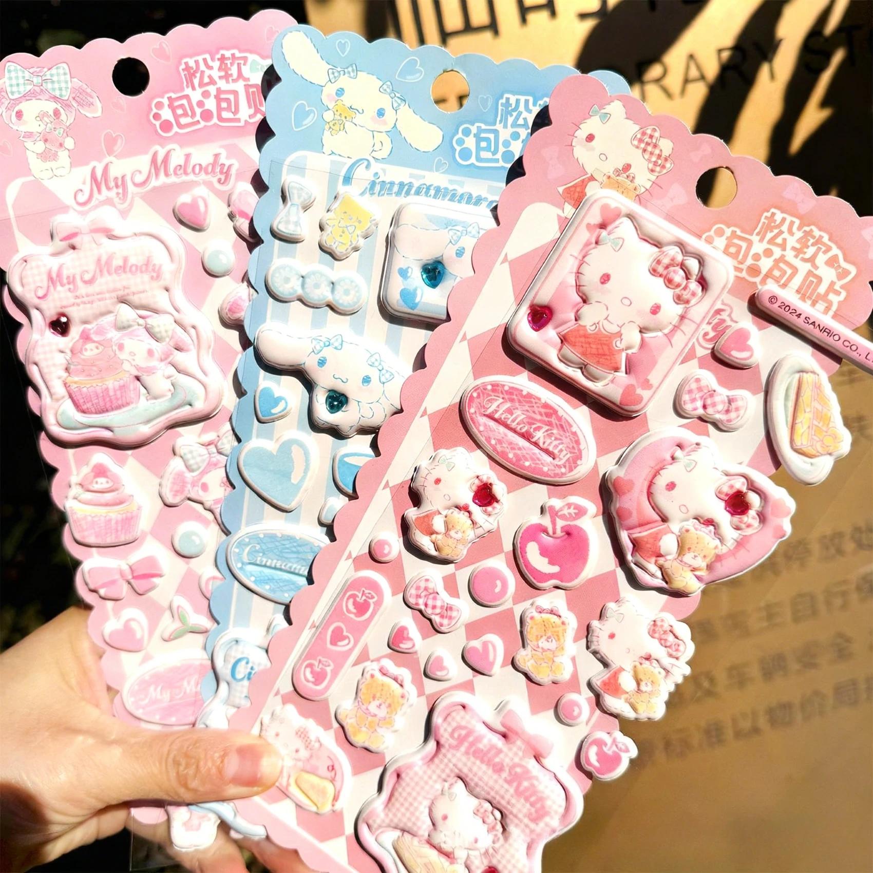 

2026 Hot New Cute Hello Kitty 3D thick and plump double-layer bubble sticker, decorative laptop and phone case sticker Gifts (As shown-717)-