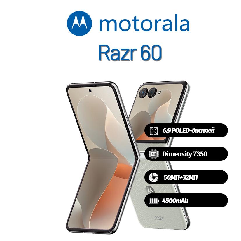 

Смартфон Motorola Moto Razr 60 підтримує Nano-SIM+eSIM, Абсолютно новий 256GB сірий колір