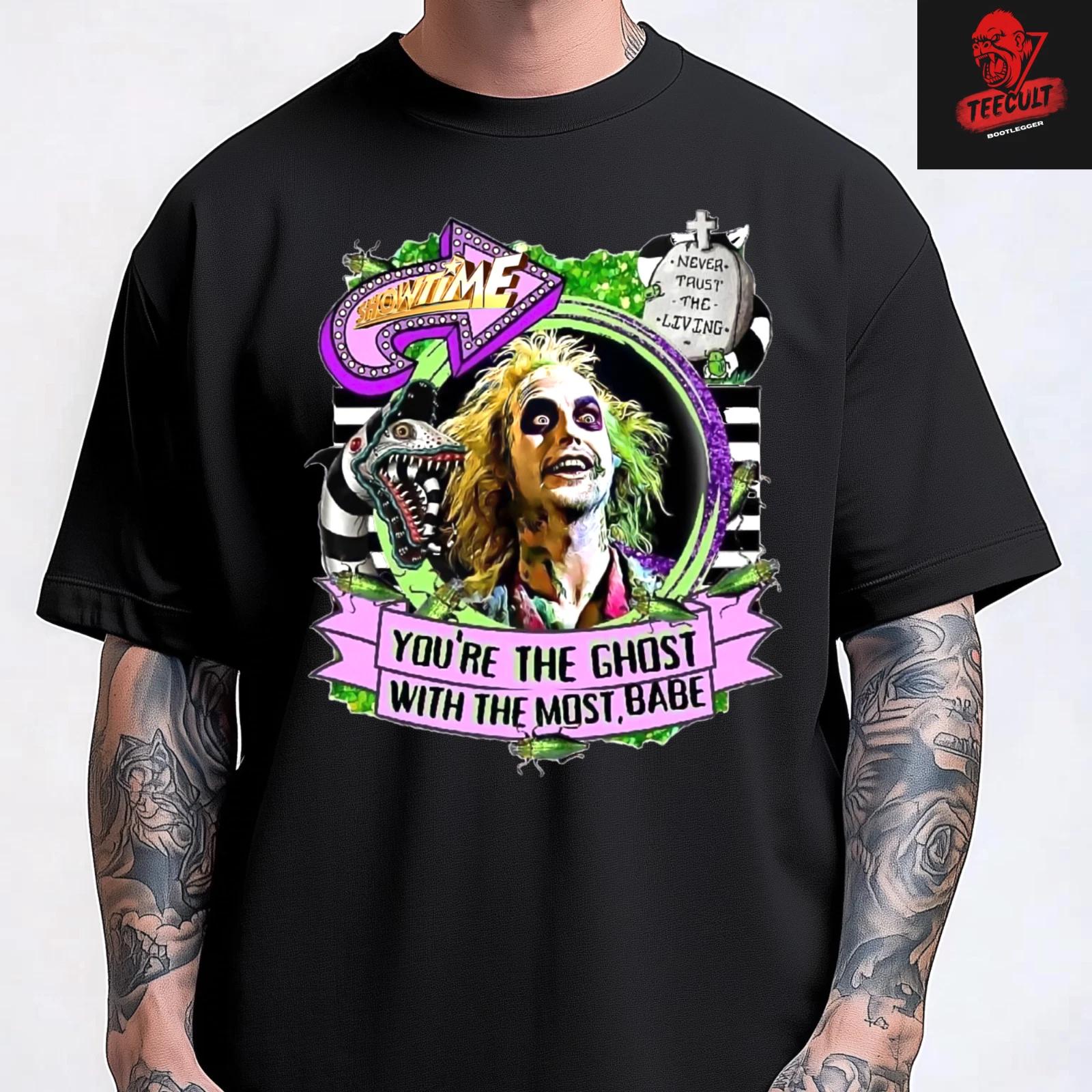 Men s and Women s T-shirts Beetlejuice You re the Ghost Horror Character Heavy Cotton S