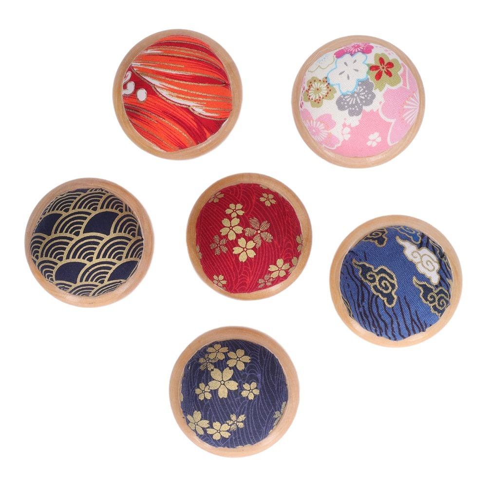 

6pcs Cute Style Pin Cushion Wooden Base Sewing Accessory Accessory Pin Holder DIY Craft