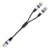 3Pin Male To Double Female Plug Y Splitters 50cm Adapters Cable Wire for Amplifiers R Headphones