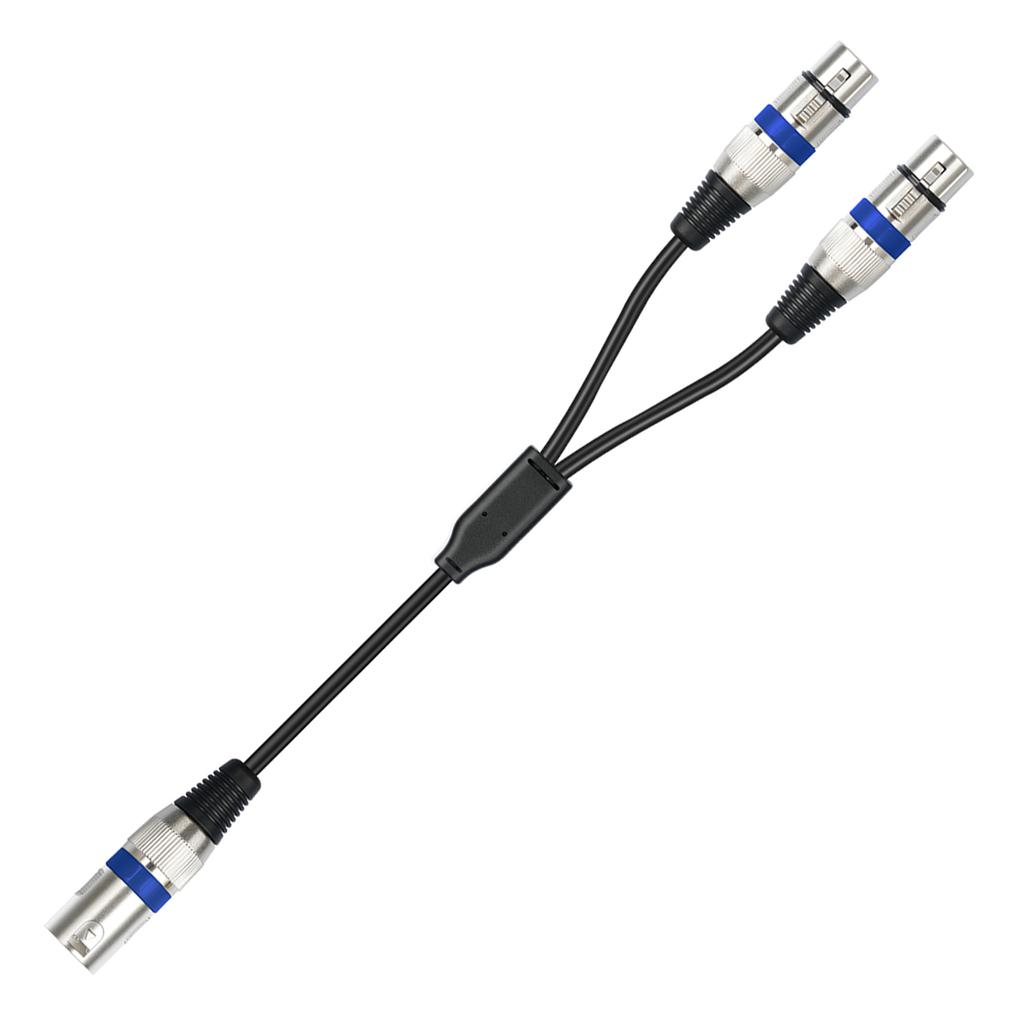 3Pin Male To Double Female Plug Y Splitters 50cm Adapters Cable Wire for Amplifiers R Headphones