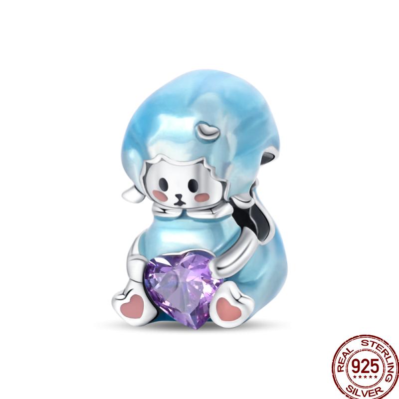 Copper Pet Animal Series Puppy And Kitten Cute Pet Lovely Charm Beads Suitable For 3Mm Original Bracelet Diy