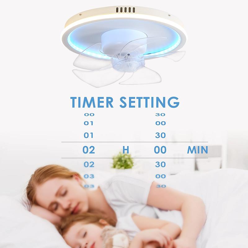 LED Ceiling Fan Lamp RGB Stepless Dimming Remote Interior Lighting Fixture Bedroom Living Home Decor Ceiling Fan With Light