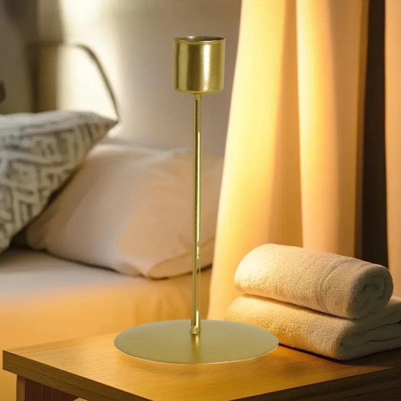 HOT European Style Metal Candle Holders Simple Golden Wedding Decoration Bar Party Living Room Decor Home Decor Candlestick