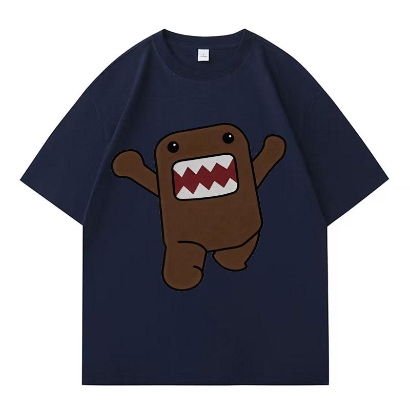 Domo Kun Cotton Cozy Oversized T-Shirt Trendy Casual T Shirt for Mens Women Summer Y2K  Loose Printed T-shrit