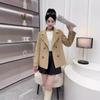 Stylish Double-faced Velvet Coat for Women, Short Petite Slimming Autumn and Winter Outerwear with Fashionable Lapel