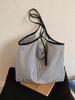 Large Capacity Striped Tote Bag - Lightweight and Simple Shoulder Bag for Women 2026.