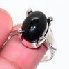 Natürlicher Schwarzer Onyx Edelstein 925 Sterlingsilber Schmuck Ringgröße 8 RR-242