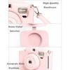 PU Leather Instant Camera Case Anti Scratch with Shoulder Strap Storage Bag Shockproof Portable Protective Cover for Popoto