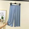 Women's Plus Size 6XL Modal Pant Calf-length Summer Wide Leg Pants Drawstring Short Pants Casual Homewear Pants