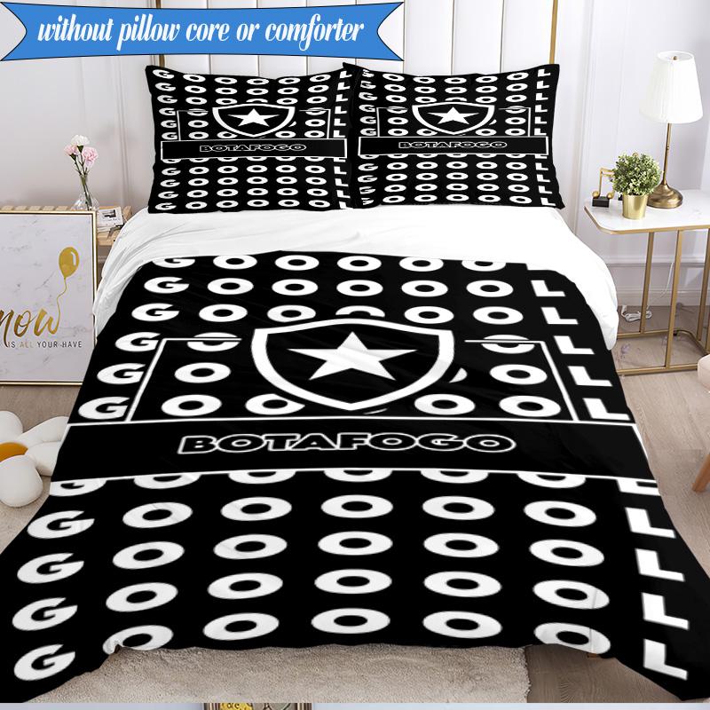 3PCS Botafogo De Futebol E Regatas Printed Soft Bedding Set,Including 1pc Duvet Cover And 2pcs Pillowcases Perfect for Bedroom, Dormitory, Fan Gift