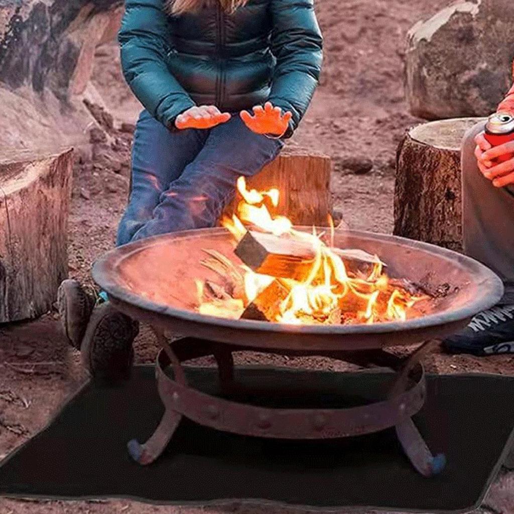 Fire Pit Mat BBQ Fireproof Heat-Proof Pad Heat-Resistant Non-slip Pad Blanket For Camping Grill Garden Campfire Outside