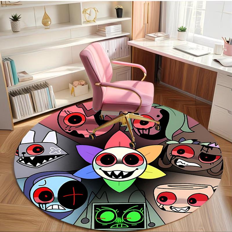 Dandy's World Print Round Rug, Washable Floor Carpet, For Entryway Dorm Laundry Room Office Study, Home Decor Birthday Christmas Gift