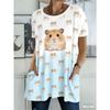 Summer Printed Short-sleeved T-shirt with Pockets