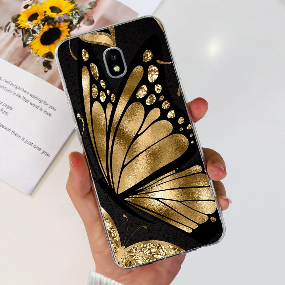Case For Samsung J3 J5 J7 2017 Cover Cute Cartoon Cat Fashion Flowers Back Cover For Samsung Galaxy J7 2017 Phone Case