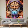 "Wizard with Runes and Mystical Raven" Patterned Tapestry Decorative Wall Hanging, Home Bedroom Living Room Decor