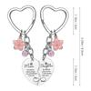 1 Set Gifts for Mom Mom Daughter Keyring Stainless Steel Elegant Heart Shape Keyring Heartfelt Engraved Charms Birthday