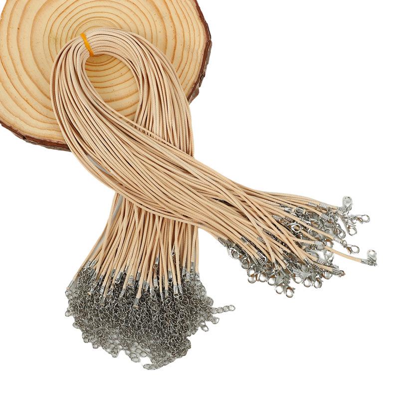 Black Korean Wax Cord: 2.0/1.5mm Necklace Jewelry String for Pendants