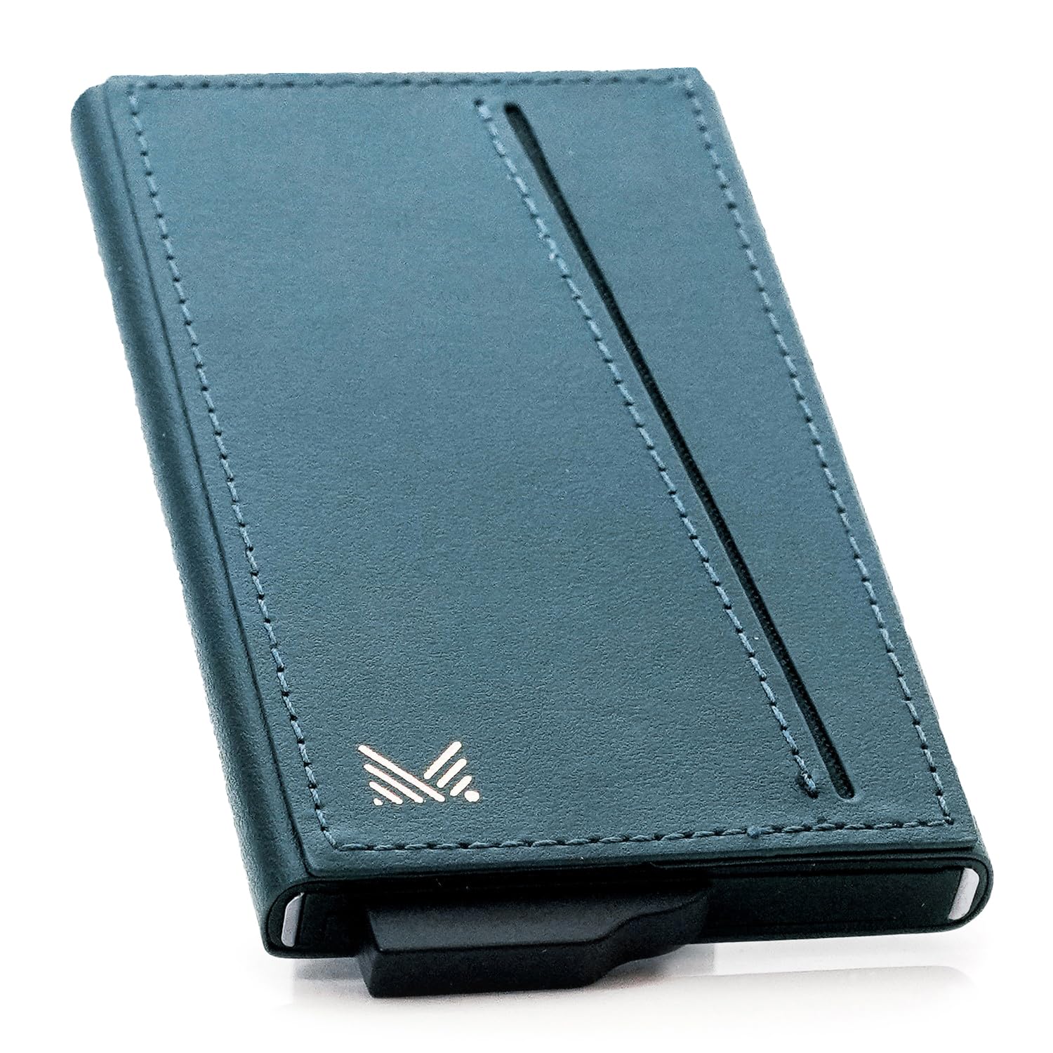 

MONOCOZZI Совместимый с MagSafe Картхолдер из искусственной кожи, тонкий магнитный держатель для карт с различными картами LUCID REFINED, полуночный синий, антимагнитный дизайн,