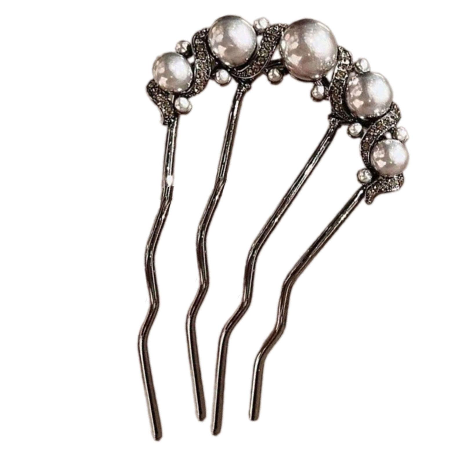 

Modern Minimalist Hair Stick With Pearl Embellishment Multi Functional U Shape Hairpin For Casual Or Hanfu Styling срібний