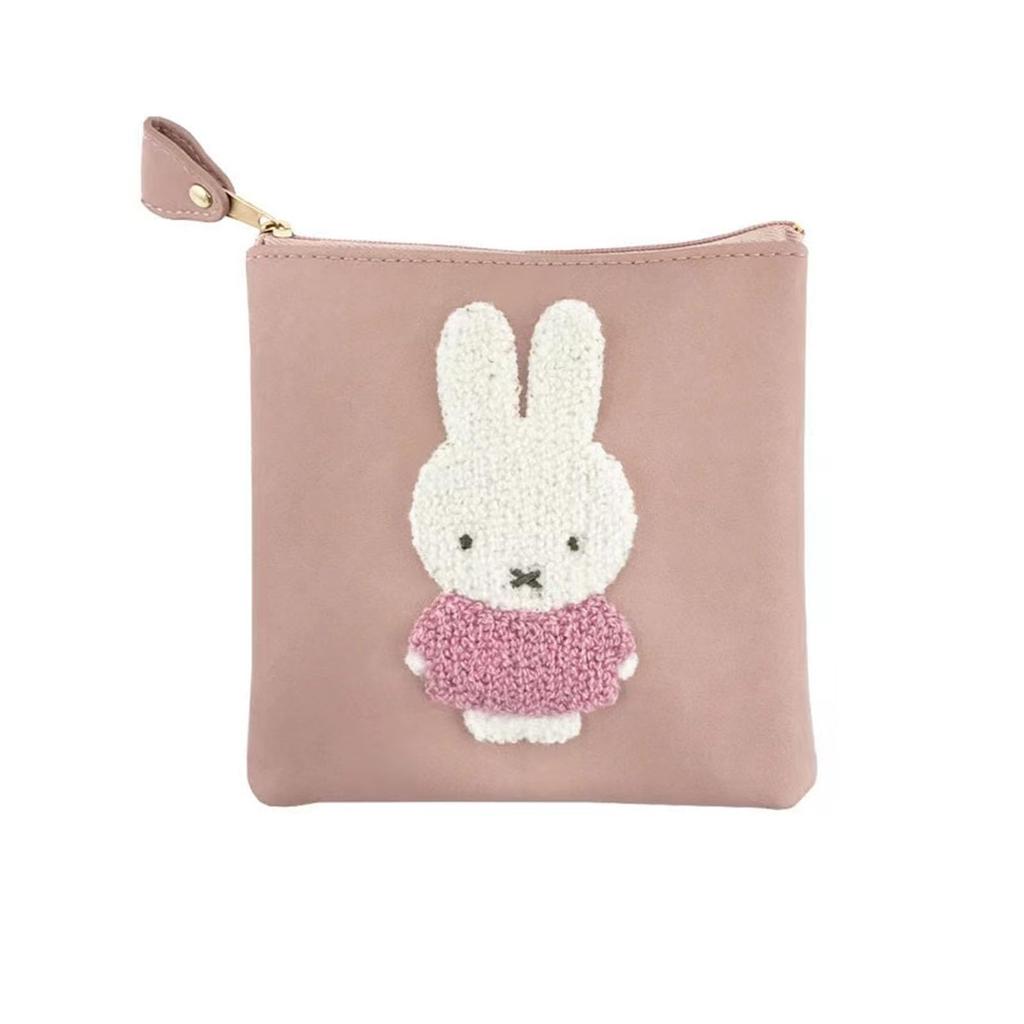 Miffy Boris Husă Pătrată Husă de Depozitare Husă Cosmetică Mini Portofel Etui pentru Obiecte Mici Ușor de Transportat Broderie Drăguț Elegant Roz